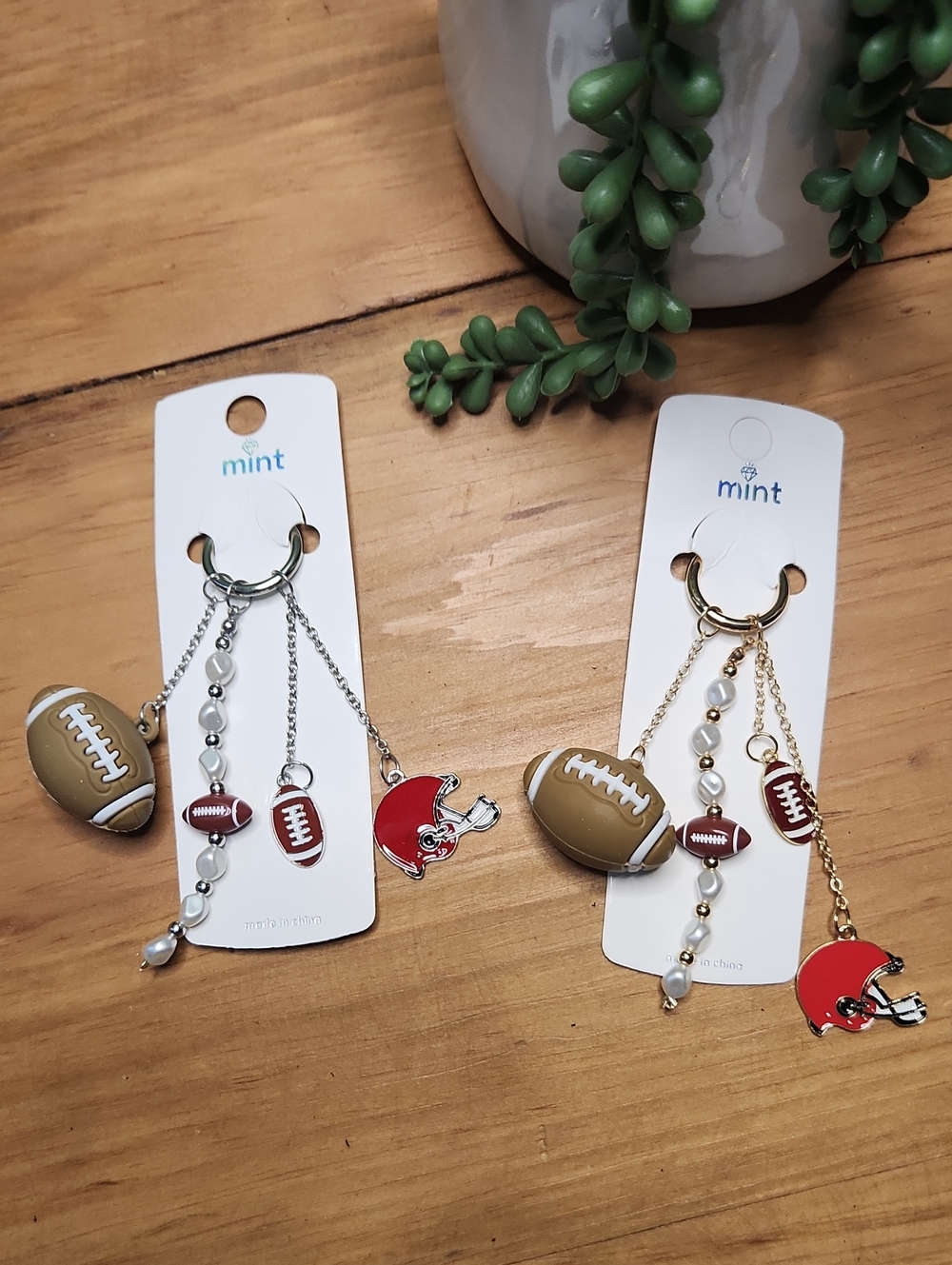 Mint Brand Football Bag Charm/Keychain, NEW 🏈Price Is For One🏈Gold Or Silver🏈